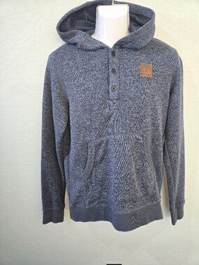 Men's Element Blue & Gray Henley Hoodie | Size Medium